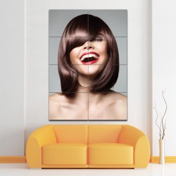 Sleek Bob Pony Hairstyle Barber Haircuts Block Giant Wall Art Poster (P-1373)